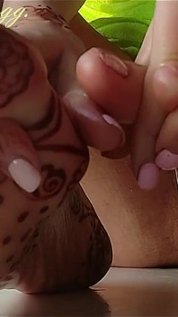 Stopy fetysz majtki Fetysz toes masaż olejkiem na stopach Zegarek ze słuchawkami Footfetish Ginnagg