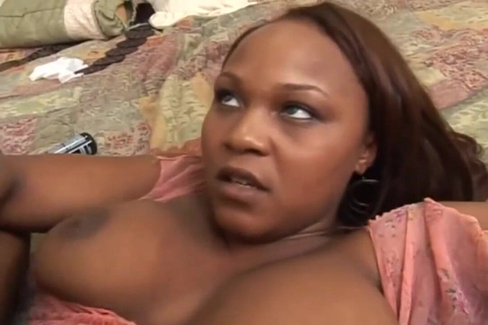 Black Sinner: Busty black chick hard banged by a white cock
