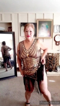 Dance Striptease 71 Year Old Latina with Hairy Pussy