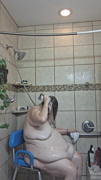 Big Beauty Nurse Vicki Taking a Mud Treatment in My Shower!