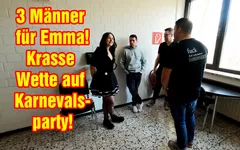Emma için 3 adam! Karnaval partisi için harika bir bahis!
