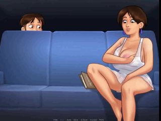 Dirty GamesXxX: Summertime saga：饥渴的熟女在沙发上自慰被抓第152集