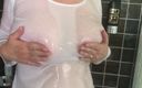 CIM Busenwunder: My wife CIM Busenwunder in shower wet shirt