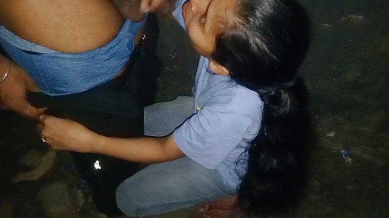 NikiRathod: Blowjob Series Having Blowjob Behind the Truck at Midnight