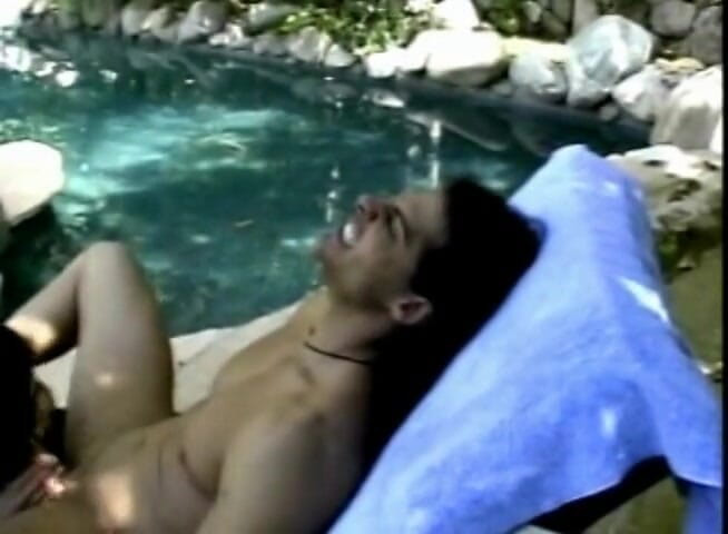 Public Lust: Brunette slut pounded hard next to a pool
