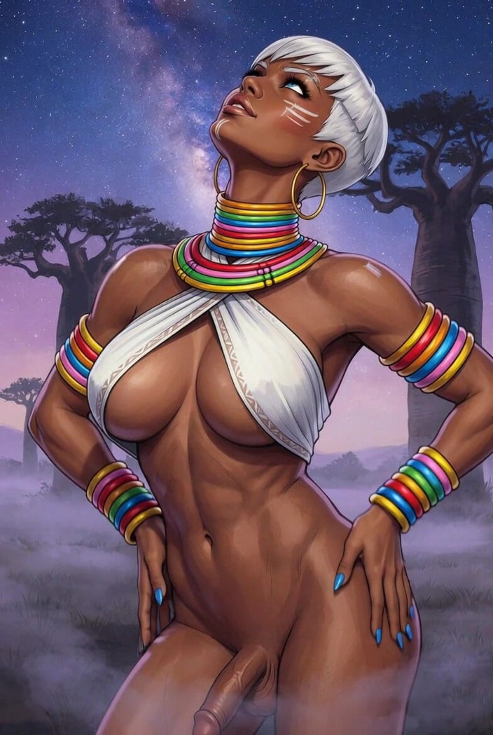 L6RD7BLU3 Transgender AI: Large Ebony Transgender Cock Elena Wants to Please You