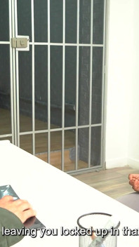 Sex in Jail! Ebony Godess with a Huge Ass Sucks the Cop's Dick and Rides Him Hard to Get Her Bail up!
