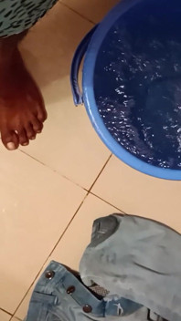 Hand Job. Bathroom