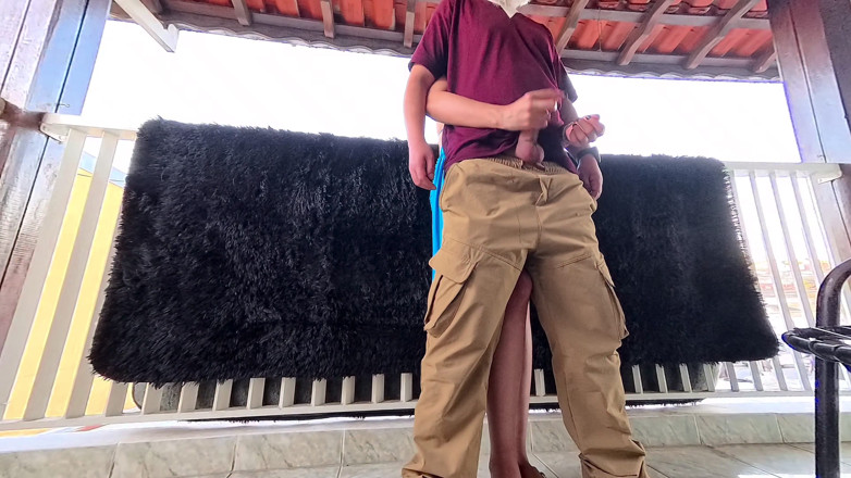Gabi SweetCouplesStories: A Post-party Encounter Ends with a Creampie on the Balcony