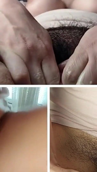 Amatoriale moglie figa pelosa la massaggia fino all'orgasmo, grandi tette, capezzoli grandi, culo grosso.