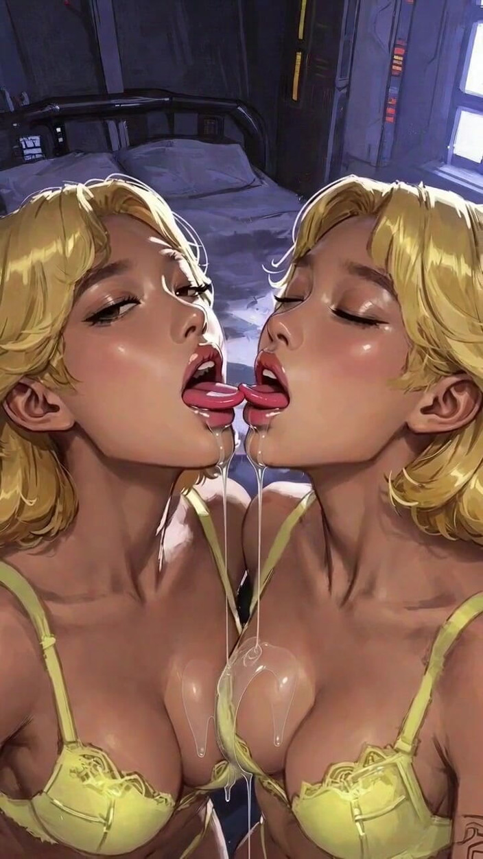 Hot girl dancing: Rubias lesbianas lengua y beso fetiche, animación ai