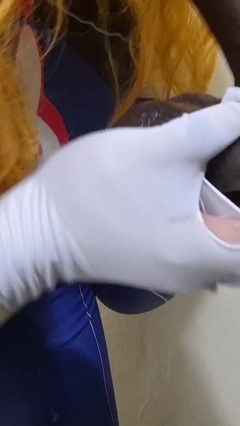 Extended Cut of Stupid Sissy in Cosplay Punishes Her Nipples and Gagging Blowjob thumbnail