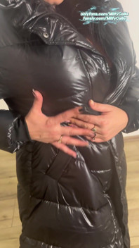 Seductive Stockings & Long Puffy Jacket Cozy Fetish Play with an American MILF