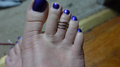 Deanna deadly: Toe Wiggling with Toe Ring and Purple Toenails