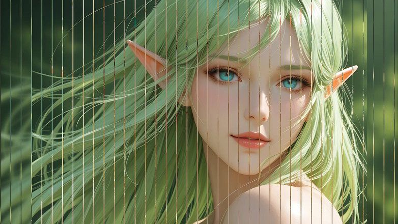 LustRender: Tayangan Slaid Lustrender: Wanita Elf bogel yang cantik mengalir seni...