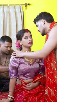 Newly Married Desi Young Wife Fucked by Her Jeth Infront of Her Husband That Turns Into Threesome Anal Fuck ( Hindi Audio )