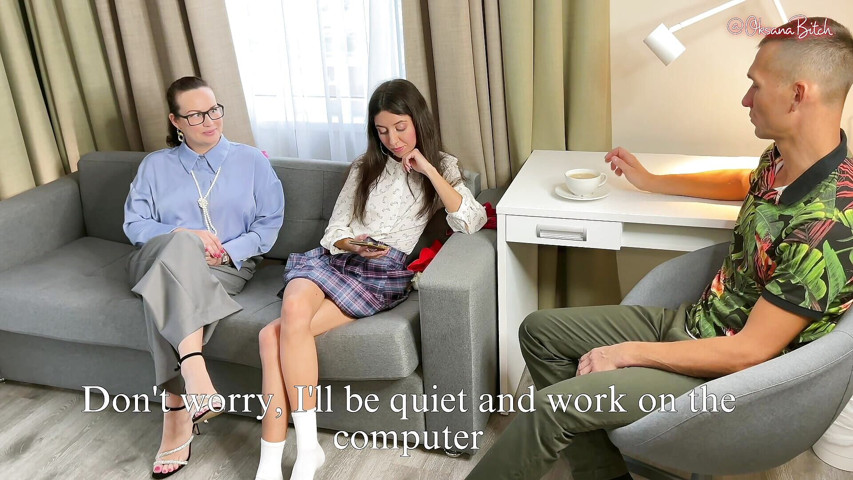Quiet, Quiet! You'll Wake My Stepmom! Hotel Guest Fucked the Beautiful Hostess and Her Cute Stepdaughter! (Oksana Katysheva)