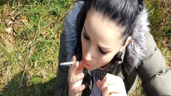 Facial flavor: Fumar al aire libre mamada de nuevo!