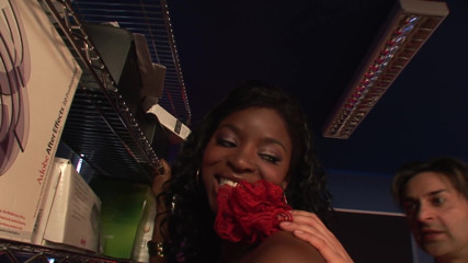 Content Candy: Big tits ebony slut gets freaky with white cock