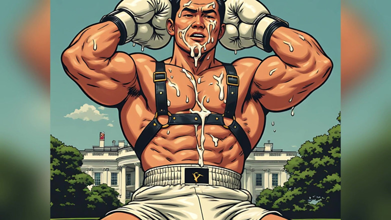 Erotic Man: Asian Cum Covered Muscle Men Art