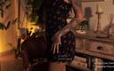 Effy Loweell studio: Vacker Instagram -modell med en perfekt kropp tar av sig klänningen...