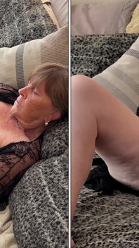 Babička S Back v černém 2 dildo dp a sólo masturbace orgasmy