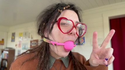 Wookie Princess: Nerdy Girl First Time Ball Gag Try on and Spit...