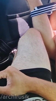 He Sucks His Own Dick and Fucks His Tight Ass on the Highway in a Stranger’s Car.