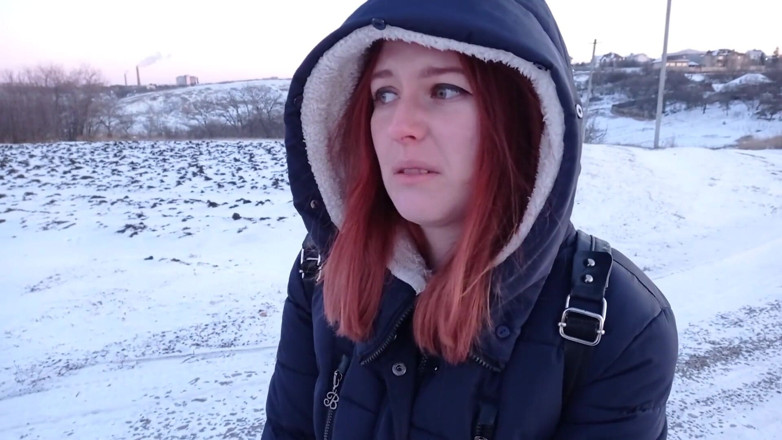 SweetAndFlow: Outdoor sex in winter - Guy fuck me hard