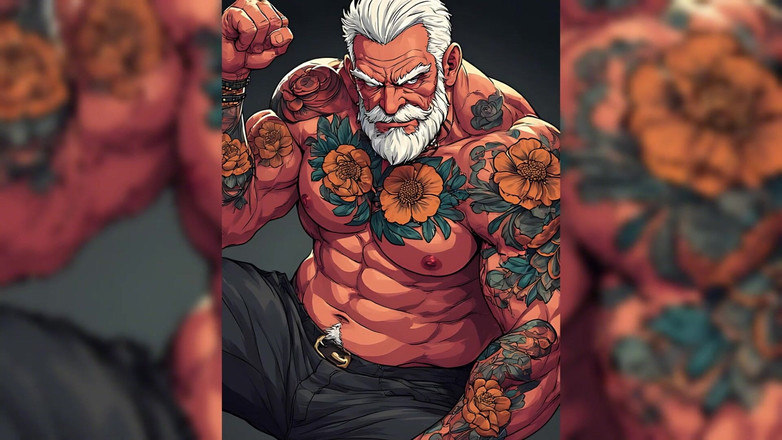 Erotic Man: Tattoo Muscle Men Sexy Ai Art