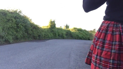 The Midnight Minx: Minx in denim jacket and tartan skirt