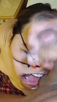 She Loves the Cock and Balls on Her Bondage Face