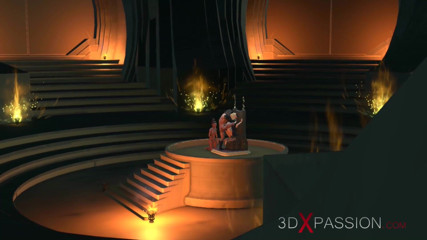 3dxpassion: Fire demon fucks hard young beautiful blonde in the dark...