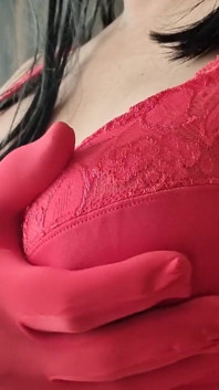 D Cup áo ngực to ren đỏ