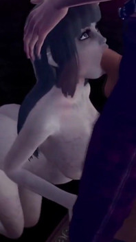 Chica fantasma con garganta profunda | 3D porno