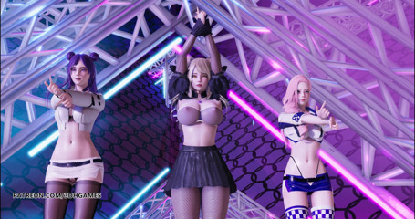 3D-Hentai Games: Dwukrotnie - Przełomowy striptiz Ahri Kaisa Seraphine liga legend kda sexy...