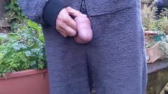 Rockardglans: Big Cock Outdoor Edging Cum Flowing Onesie Wank for the...