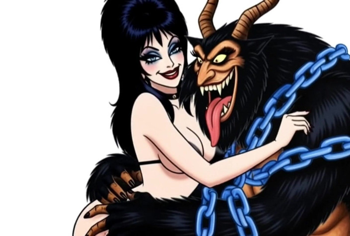 Octopussy Lovers Club: Krampus masukin butt plug ke dalam elvira, nyonya kegelapan pantatnya,...