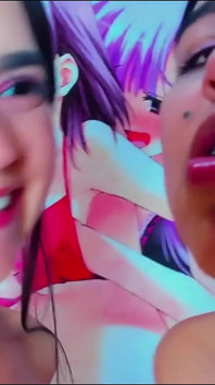 Cachonda lesbiana chorrea mientras juega con sus amigas