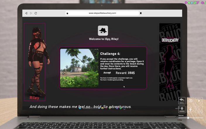 Porny Games: Midnight Paradise por Lewdlab - día de playa caliente, haciendo feliz...