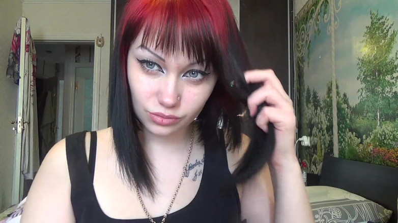 Goddess Misha Goldy: Brushing my hair with little and big brush and by...