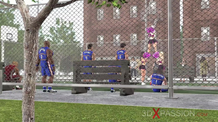 3dxpassion: Basketbalisté tvrdě šukají sexy roztleskávačku na ulici