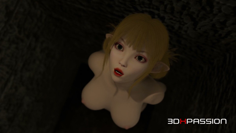 3dxpassion: Dungeon Domination: Orc Breaks Elven Girl with Rough Assfuck &amp; Cum