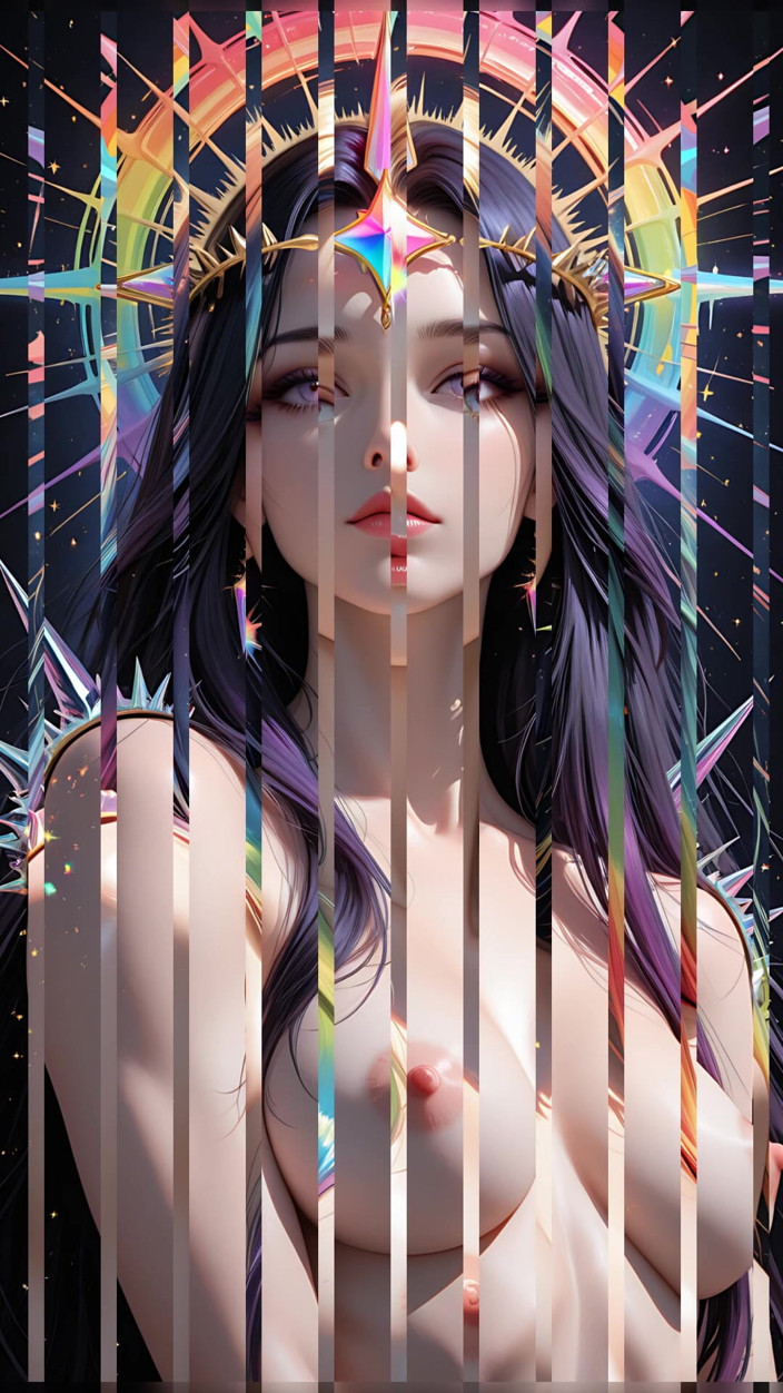 VelvetInk Studio: Shadow Oracle z Tęczowym Pryzmatem Kolce Cosmic Fantasy Beauty Ai...