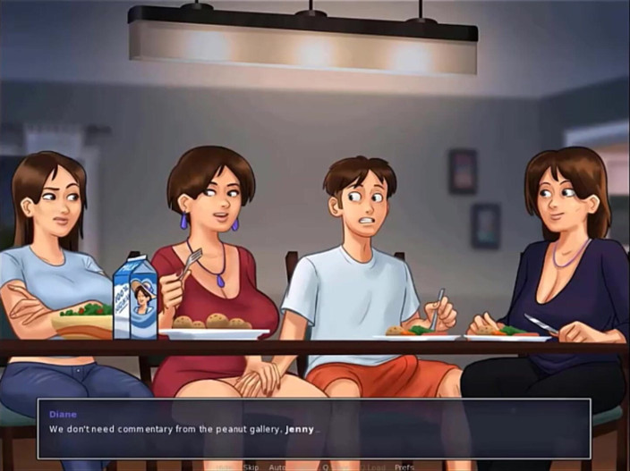 Cartoon Play: Summertime saga part 44 - padrasto toque meu pau debaixo da mesa...