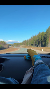 Feet on the dashboard