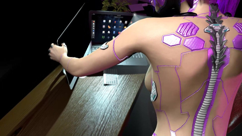 Wraith ward: Il Baise Une Fille-robot Sexy Au Bureau