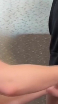 A Cute Giggeling MILF Gives His Tiny Dick a Quick Handjob