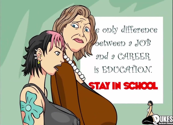 Dukes Hardcore Honeys: Large breast Emo chick fucks her teacher