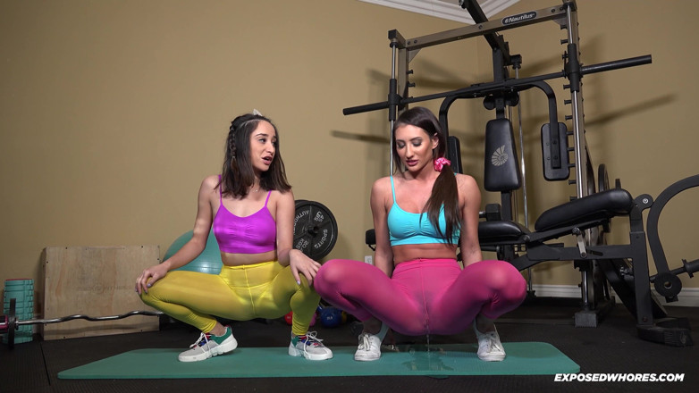 Exposed Whores Media: Gym Sluts Pee in Thier Yogo Pants Then on Each...